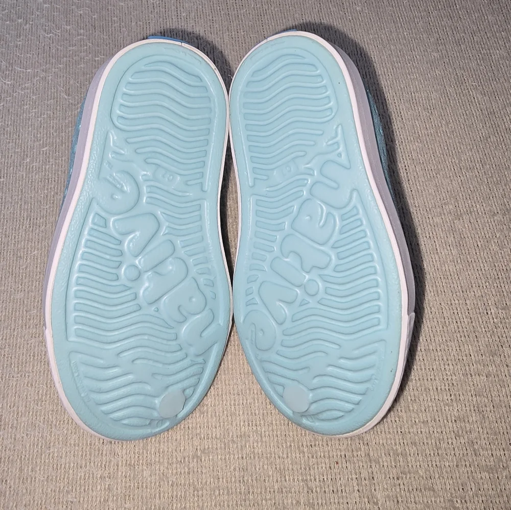 Native Jefferson Bling Glitter Blue Slip-on Sneaker shoes size C7
